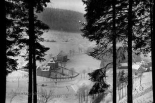 Freibad an der Jöhstädter Straße : das Gebäude in der Kurve war das ehem. Zollgebäude, desh. der Name "Ei´nahm"