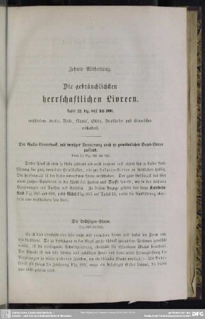 Zehnte Abtheilung. Die gebräuchlichsten herrschaftlichen Livreen