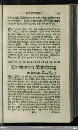 Die vierzehnte Betrachtung am Freytage [Sonnabend]