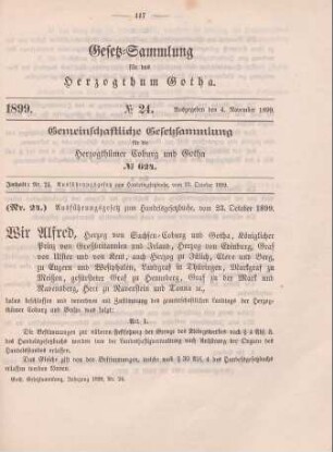 24. Ausführungsgesetz zum Handelsgesetzbuche, vom 23. October 1899