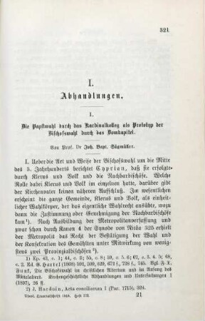 321-336 Die Papstwahl durch das Kardinalkolleg als Prototyp der Bischofswahl durch das Domkapitel