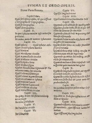 SUMMA ET ORDO OPERIS.