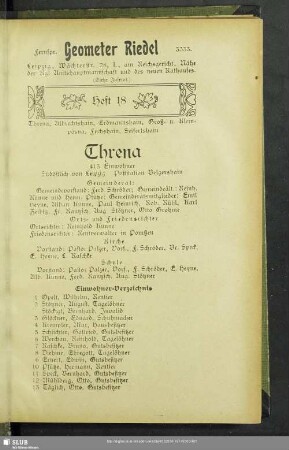 Heft 18. Threna, Albrechtshain, Erdmannshain, Groß- und Kleinpösna, Fuchshain, Seifertshain