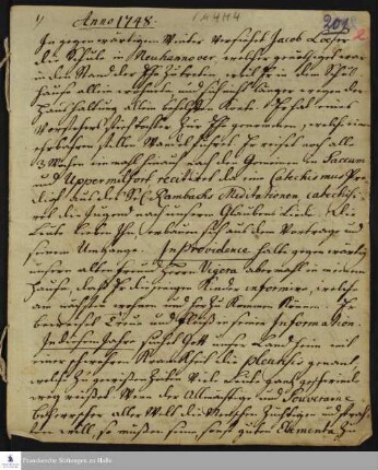 Tagebuch von Heinrich Melchior Mühlenberg.