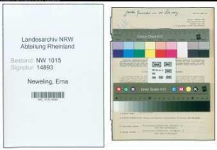 Entnazifizierung Erna Neweling , geb. 11.11.1905 ()