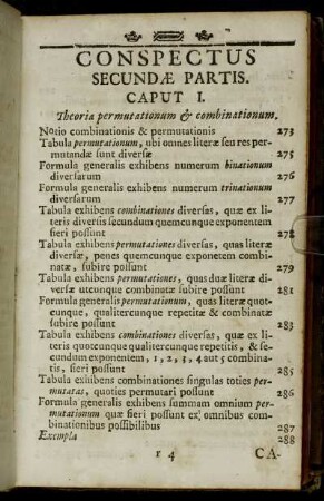 Conspectus Secundæ Partis.