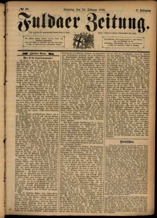 Zweite Ausgabe vom Sonntag, den 16. Februar 1890.