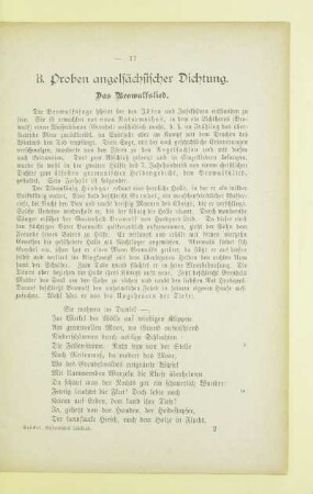 B. Proben angelsächsischer Dichtung