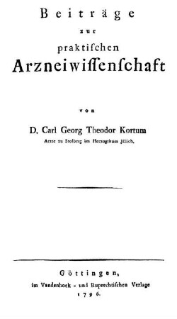 Beiträge zur praktischen Arzneiwissenschaft
