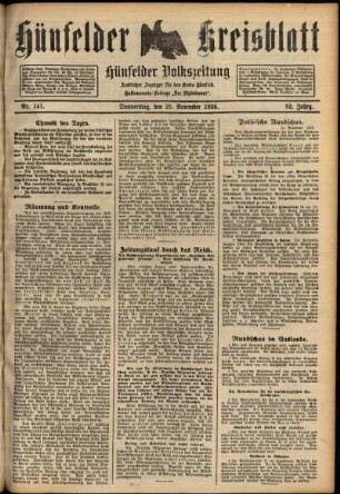 Ausgabe vom Donnerstag, den 25. November 1926.
