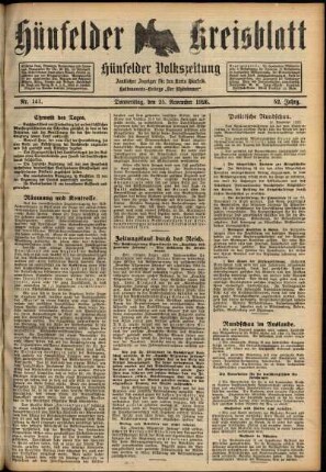 Ausgabe vom Donnerstag, den 25. November 1926.