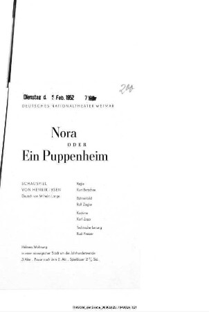 Nora oder Ein Puppenheim