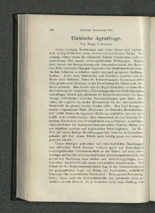 Türkische Agrarfrage.