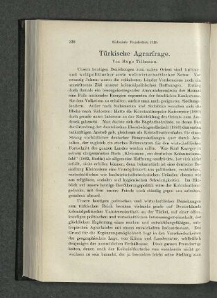 Türkische Agrarfrage.