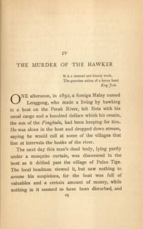 IV. The murder of the hawker