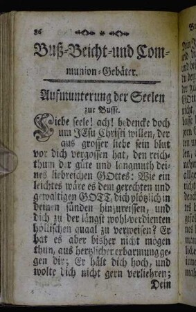 Aufmunterung der Seelen zur Busse. - Reiffe Betrachtung derselben.