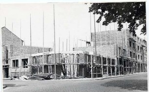 Rohbau von Wohn- und Geschäftshäusern in der Paulinenstraße Ecke Arminstraße. Detmold. Paulinenstraße. Papierabzug