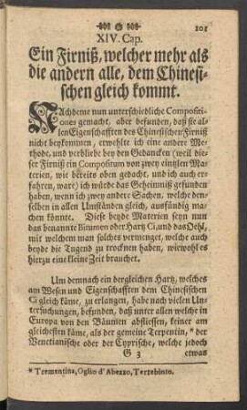 XIV. Cap. Ein Firniß, welcher mehr als die andern alle, dem Chinesischen gleich kommt