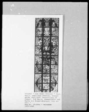 Detail südliches Fenster, oben: Maria als Himmelskönigin