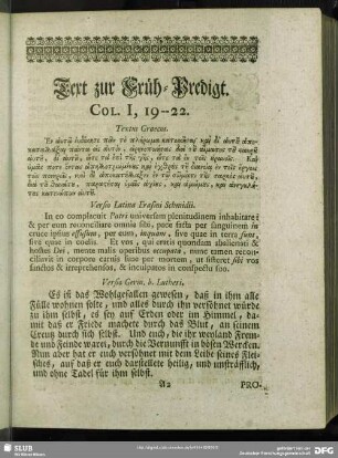 [Früh-Predigt. Col. I, 19-22]