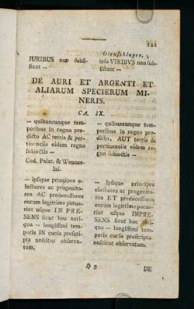 121, De Auri Et Argenti Et Aliarum Specierum Mineris. Ca. IX.