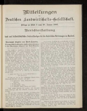 Beilage zu Stück 2 vom 20. Januar 1897.