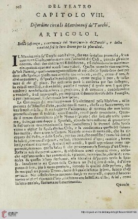 Capitolo VIII. Disordine circa li Matrimonij de'Turchi