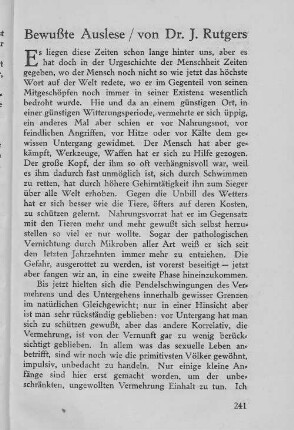 Bewußte Auslese