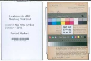 Entnazifizierung Gerhard Bressel , geb. 27.10.1910 (Ingenieur)