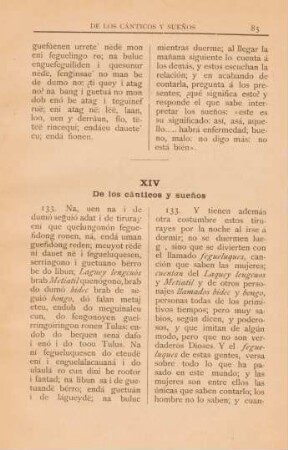XIV De los cánticos y suenos