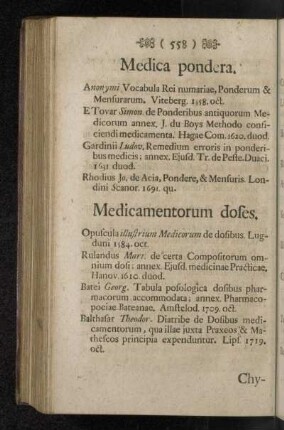 Medicamentorum doses.
