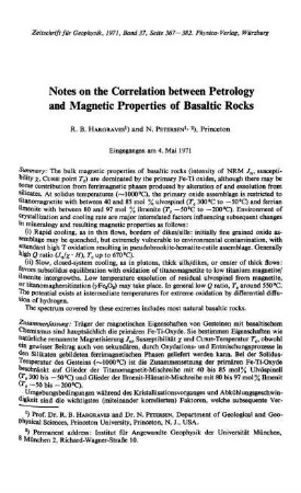 Notes on the correlation between petrology and magnetic properties of basaltic rocks