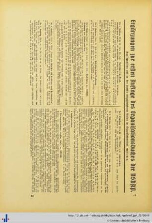 Nachträge zum Organisationsbuch der NSDAP.