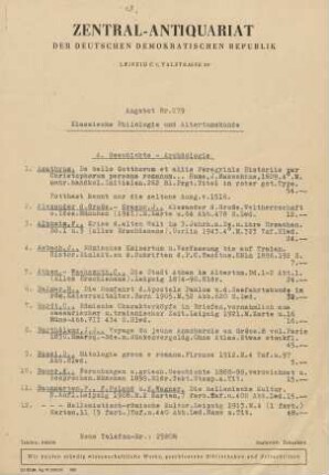 Nr. 279: Klassische Philologie und Altertumskunde