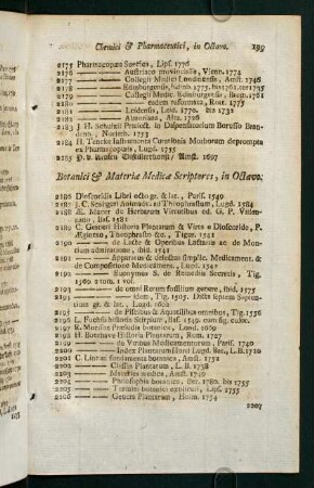 Botanici & Materiae Medicae Scriptores