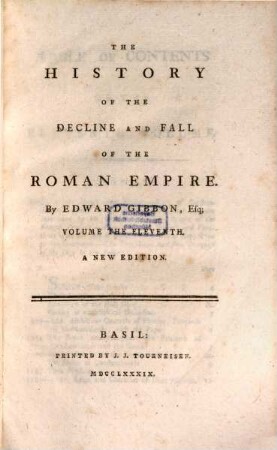 The History Of The Decline And Fall Of The Roman Empire, 11