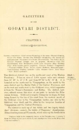 Chapter I. Physical description