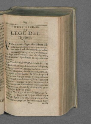 Locus Decimus De Lege Dei.