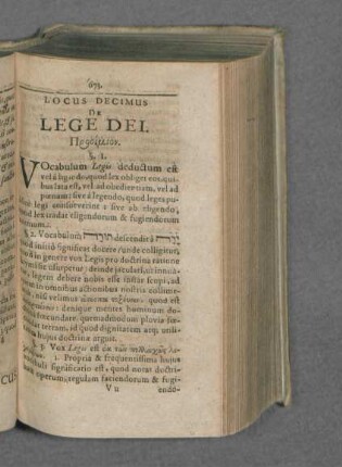 Locus Decimus De Lege Dei.