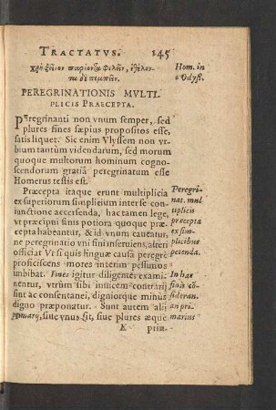 Peregrinationis Multiplicis Praecepta.