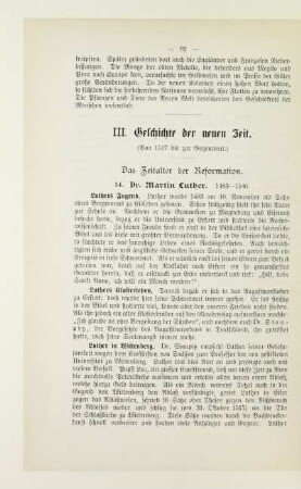 III. Geschichte der neuen Zeit. (Von 1517 bis zur Gegenwart)