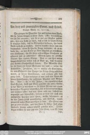 Am drey und zwanzigsten Sonnt. nach Trinitat.