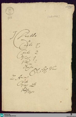 2 Vocal pieces - Mus. Hs. 988
