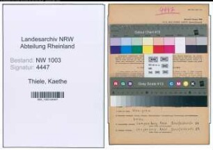 Entnazifizierung Kaethe Thiele , geb. 23.11.1914 (Angestellte)