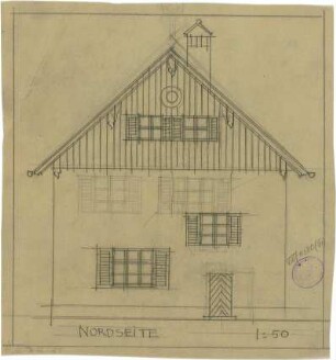 Pfann, Paul; Landhaus Zollinspektor Ed. Glück - Nordseite (Ansicht)