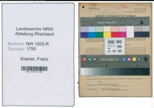 Entnazifizierung Franz Kramer , geb. 10.10.1896 (Wagenmeister)