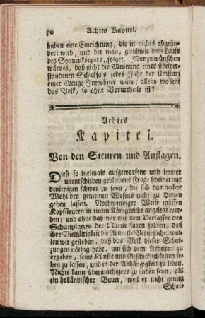 Achtes Kapitel. Von den Steuren und Auflagen.