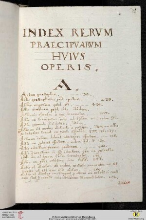 Alphabetischer Sachindex