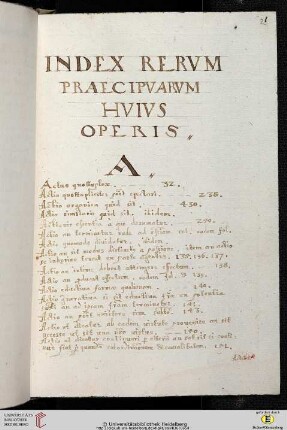 Alphabetischer Sachindex
