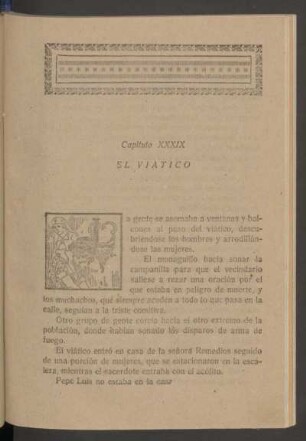 Capítulo XXXIX - El viático
